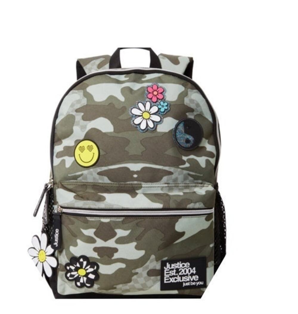 Girls Justice Backpack. School Bag book bag. New with Tags, Camouflage